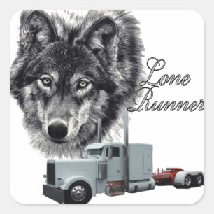 Lone Runner Square Sticker