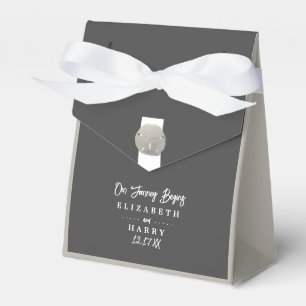 Lone Sand Dollar - Charcoal Grey - Beach Wedding Favour Box