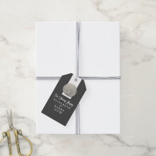 Lone Sand Dollar - Charcoal Grey - Beach Wedding Gift Tags
