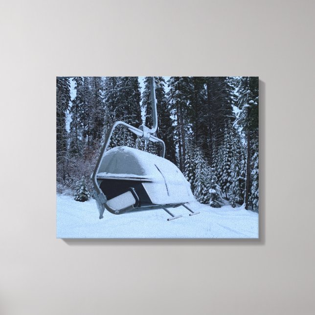 Lone Ski Chair Canvas Print (Front)