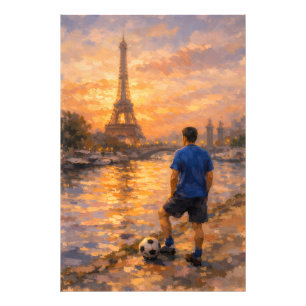 Lone Soccer Player Near La Seine Photo Print