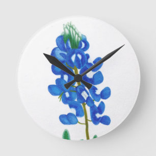 Lone Star Bluebonnet Wall Clock