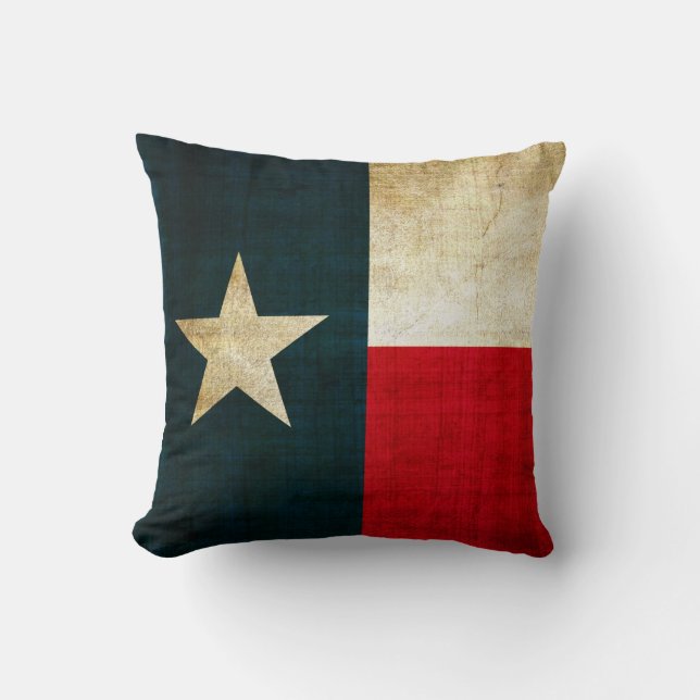 Lone Star Flag of Texas Grunge Rustic Patriotic Cushion (Front)