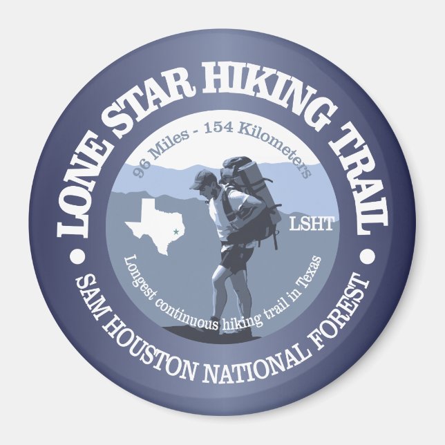 Lone Star Hiking Trail (BG) Magnet (Front)
