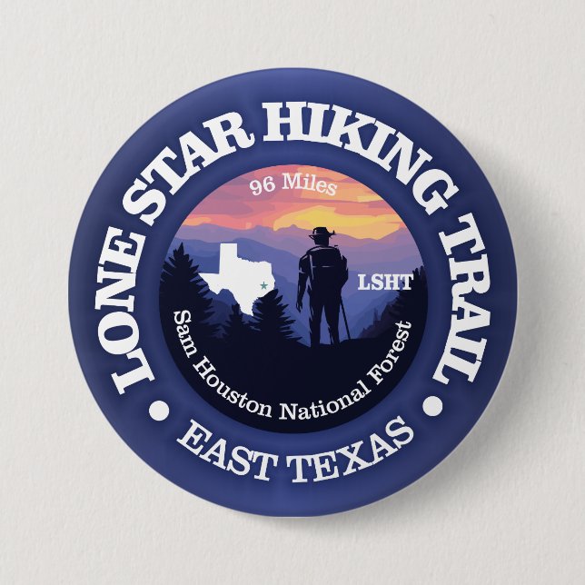 Lone Star Hiking Trail (rd2) 7.5 Cm Round Badge (Front)