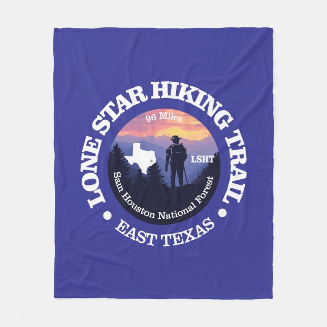 Lone Star Hiking Trail (rd2) Fleece Blanket (Front)