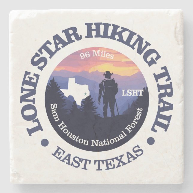 Lone Star Hiking Trail (rd2) Stone Coaster (Front)