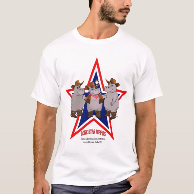 Lone Star Hippos, Texas Cowboys T-shirt (Front)