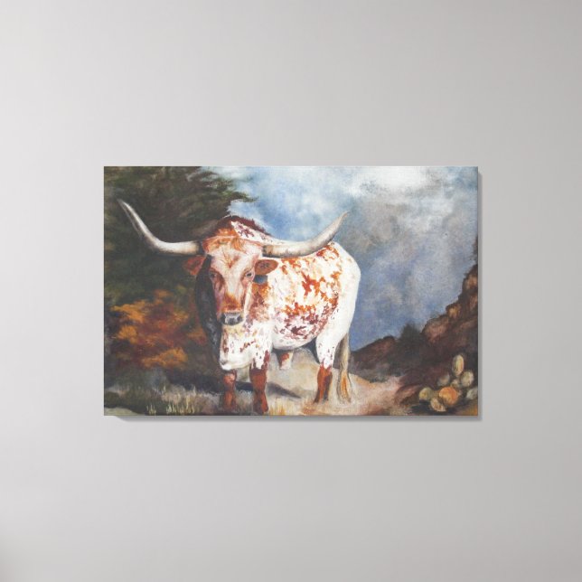 Lone Star Longhorn Canvas Print (Front)