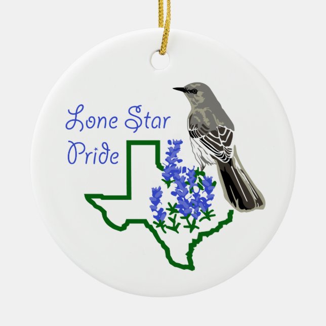 Lone Star Pride Ceramic Tree Decoration (Front)