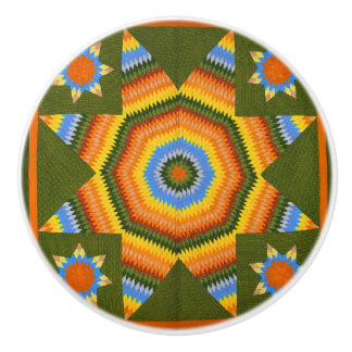 Lone Star quilt Ceramic Knob