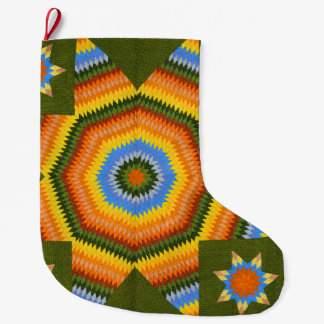 Lone Star quilt Large Christmas Stocking