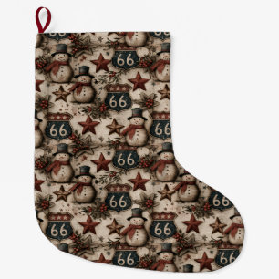 Lone Star Snowman Mantel Memories Large Christmas Stocking