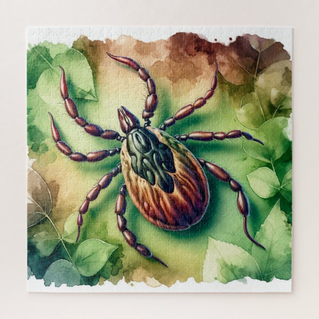 Lone Star Tick Painting REF86 - Watercolor Jigsaw Puzzle (Vertical)