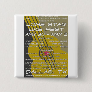 Lone Star Uke Fest Poster Art 15 Cm Square Badge