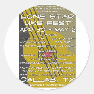 Lone Star Uke Fest Poster Art Classic Round Sticker