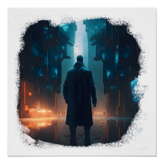 Lone Survivor in a Post-Apocalyptic City Poster (Front)