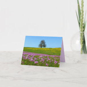 Lone Tree Horizon Flowers Blank Photo Note Card