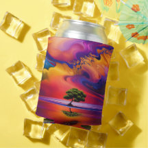 Lone Tree in Water colourful sky Personalise