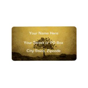 Lone Tree Sepia Tone Wedding Label