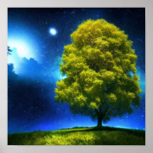 Lone Tree Spacescape Poster