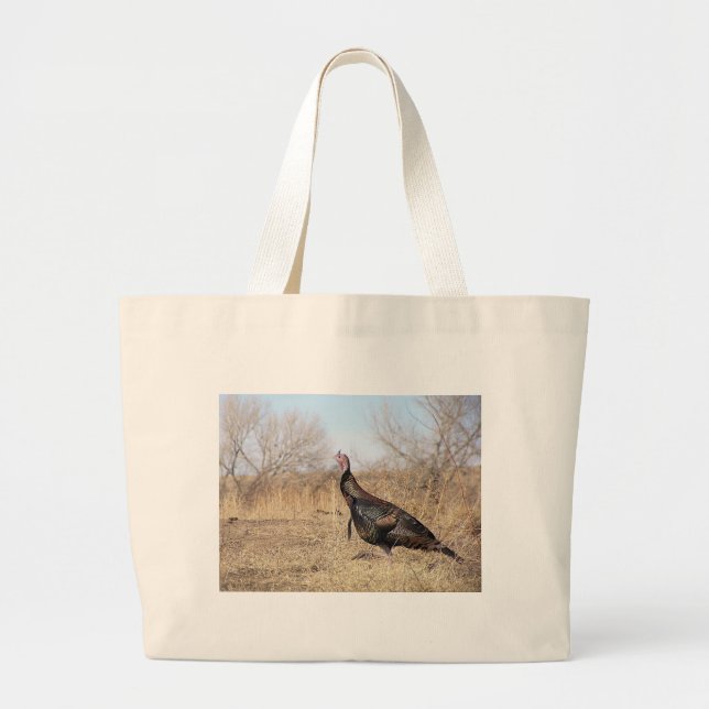 Lone Turkey Large Tote Bag (Front)