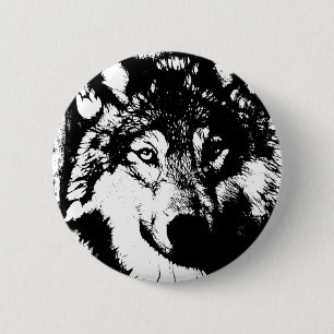 Lone Wolf 6 Cm Round Badge