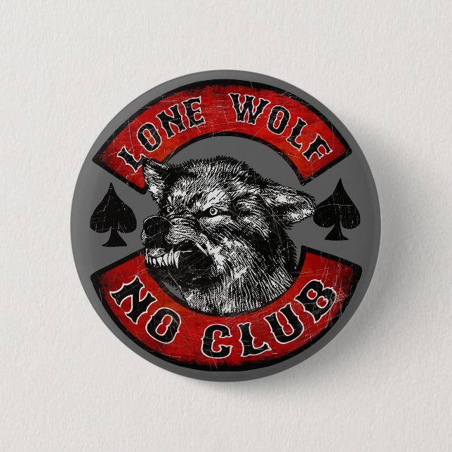 Lone Wolf 6 Cm Round Badge (Front)