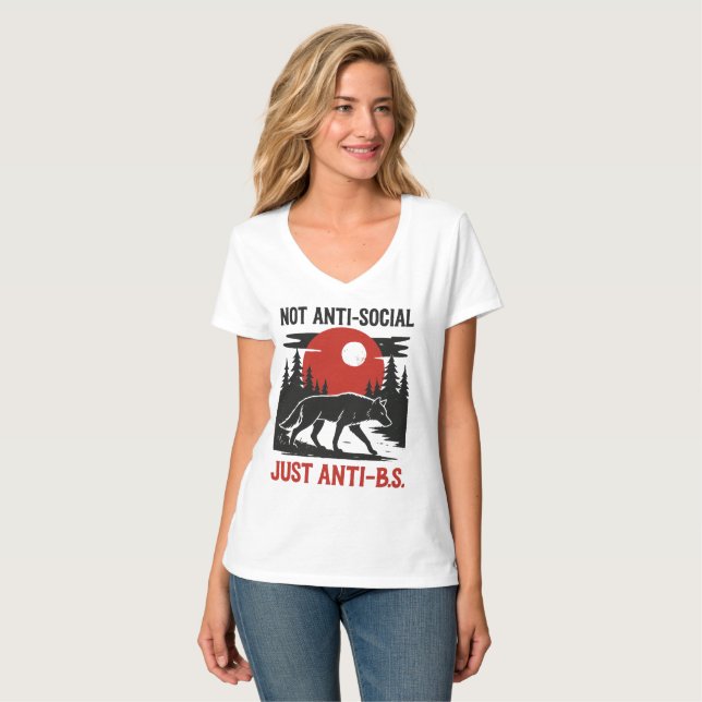 Lone Wolf Code – Not Anti-Social, Just Anti-B.S. T-Shirt (Front Full)