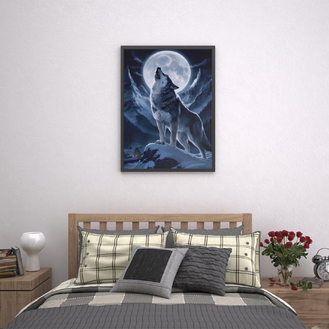 Lone Wolf Dominates Snowy Summit Poster (Creator Uploaded)