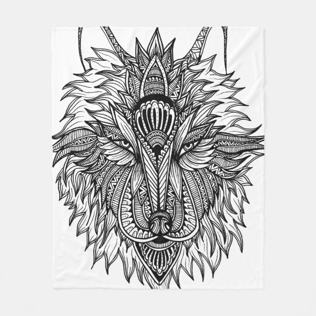 Lone Wolf Fleece Blanket (Front)