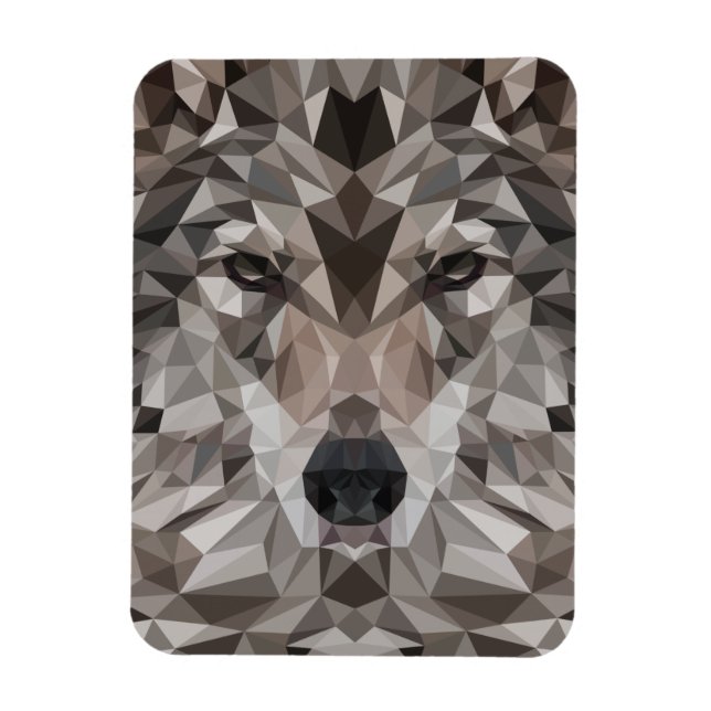 Lone Wolf Geometric Portrait Magnet (Vertical)