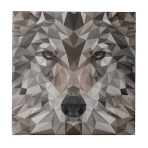 Lone Wolf Geometric Portrait Tile