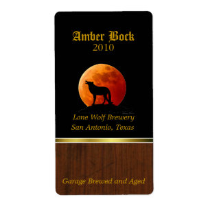 Lone Wolf Home Made Beer Labels