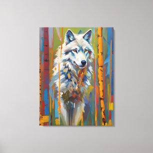Lone Wolf in the Wilderness, Animal, Natire Canvas Print