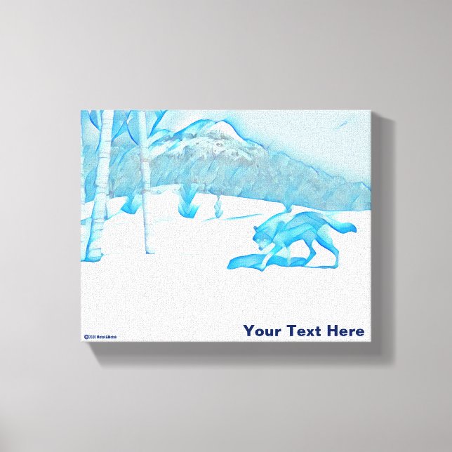 Lone Wolf In WInter Canvas Print (Front)