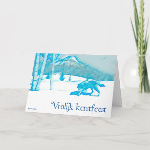 Lone Wolf In WInter - Christmas Card