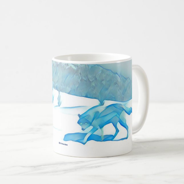 Lone Wolf In WInter Coffee Mug (Front Right)