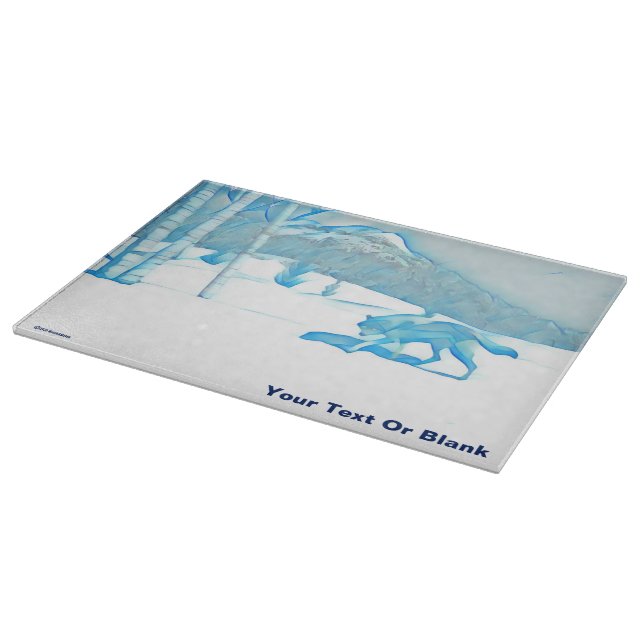 Lone Wolf In WInter Cutting Board (Corner)