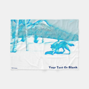 Lone Wolf In Winter Fleece Blanket