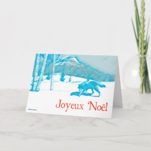 Lone Wolf In Winter - Joyeux Noël Card