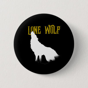 Lone Wolf Male Sigma Modern Minimalist 6 Cm Round Badge