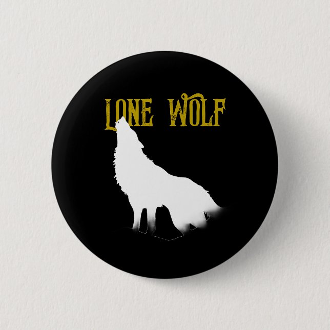 Lone Wolf Male Sigma Modern Minimalist 6 Cm Round Badge (Front)