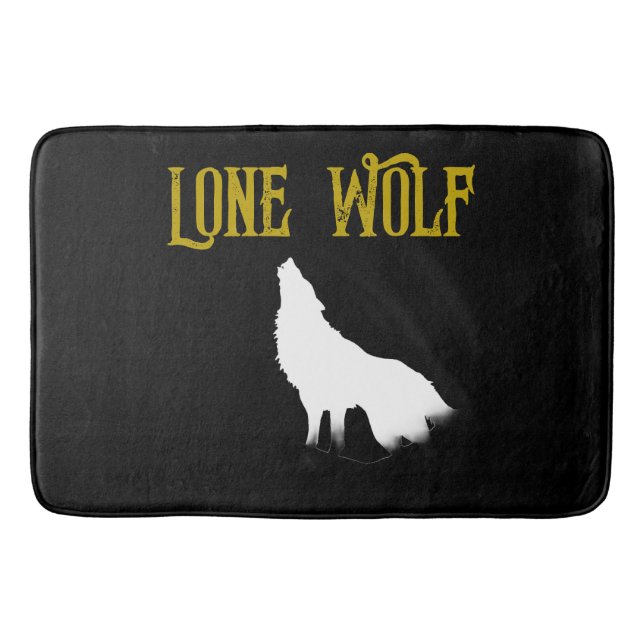 Lone Wolf Male Sigma Modern Minimalist Bath Mat (Front)