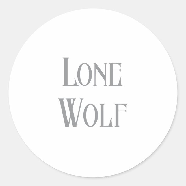 Lone Wolf Male Sigma Modern Minimalist Classic Round Sticker (Front)