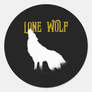 Lone Wolf Male Sigma Modern Minimalist Classic Round Sticker