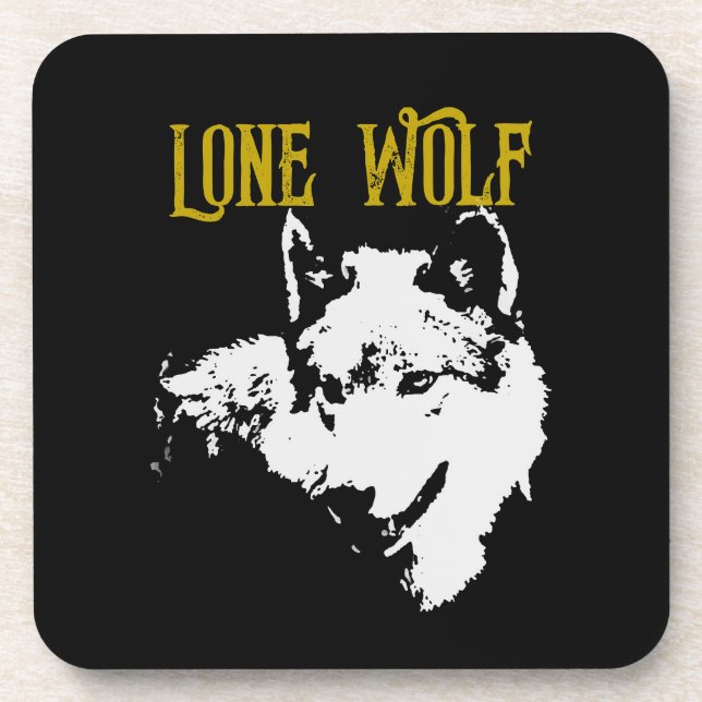Lone Wolf Male Sigma Modern Minimalist Coaster (Front)