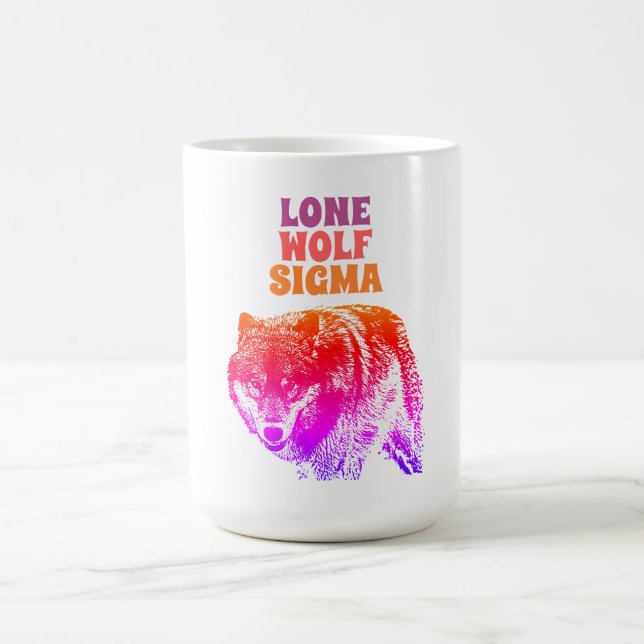 Lone Wolf Male Sigma Modern Minimalist Coffee Mug (Center)
