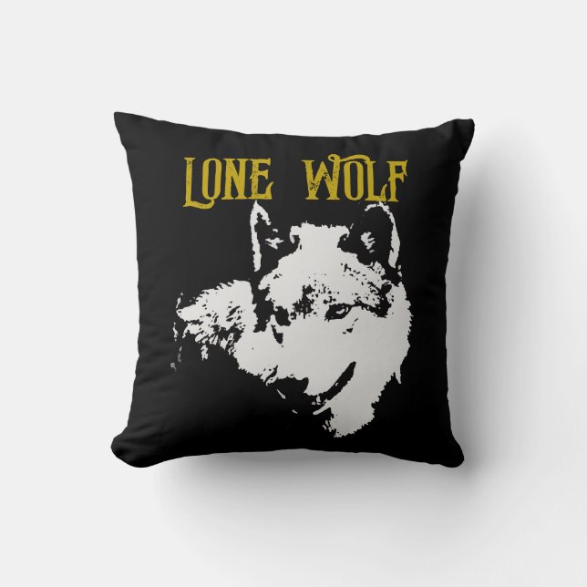 Lone Wolf Male Sigma Modern Minimalist Cushion (Front)