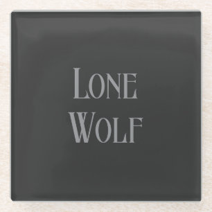 Lone Wolf Male Sigma Modern Minimalist Glass Coaster